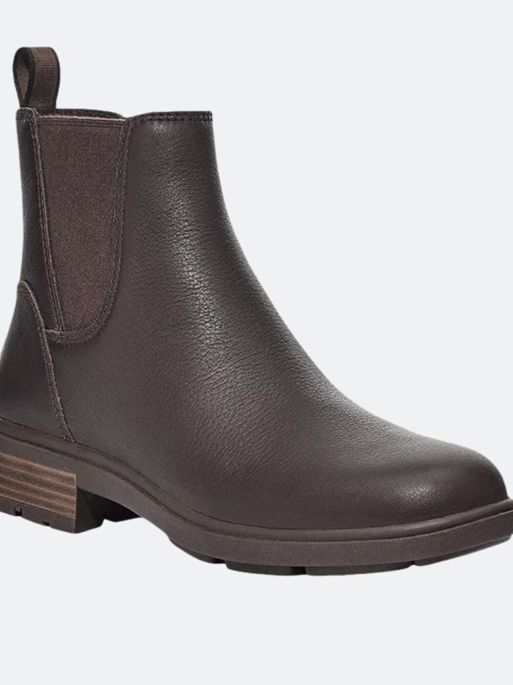 UGG Harrison Chelsea Brown Ankle Boot Block Heel Round Toe Womens Sz 5 Outdoor